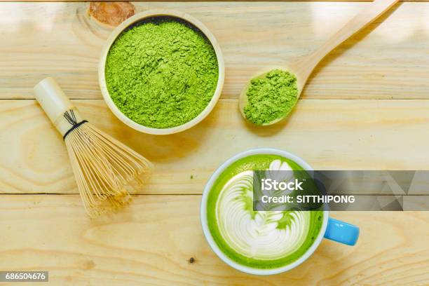 Matcha Latte And Matcha Green Tea Stock Photo - Download Image Now - Matcha Tea, Latte, Asia