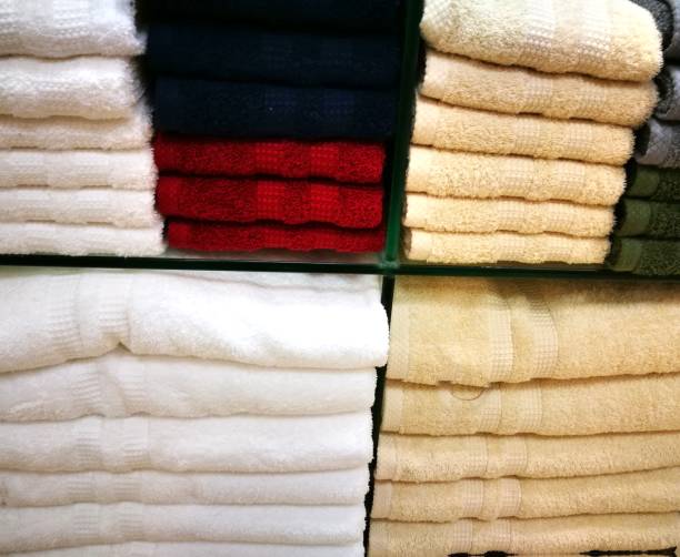 istock Many colorful towel in a shop 686508106