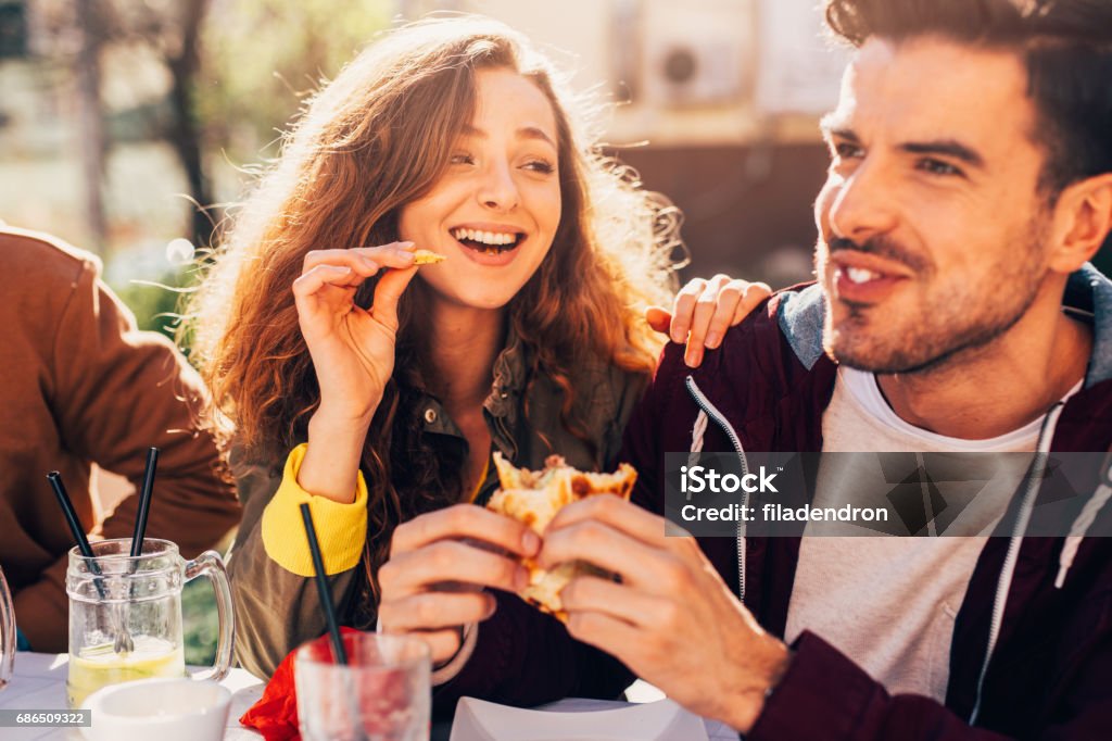 Paar in een restaurant - Royalty-free Mannen Stockfoto