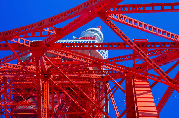 istock Tokyo tower from bottom view with blue sky 686522798