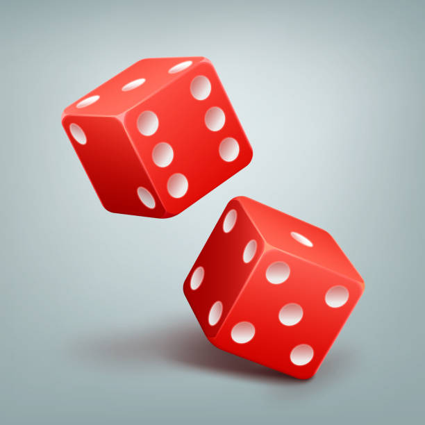 빨간 떨어지는 주사위 - rolling dice stock illustrations