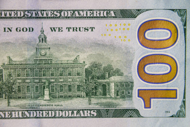 Macro shot of one hundred dollars bill