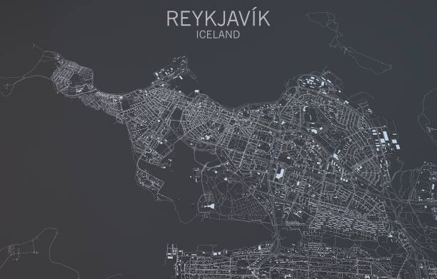 istock Reykjavik map, satellite view, Iceland 686546058