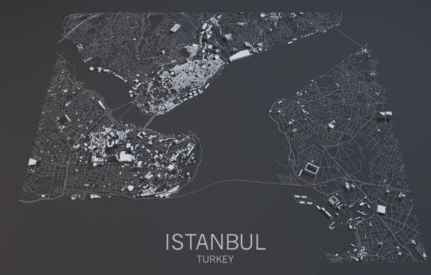 istock Map of Istanbul, satellite view, city, Turkey 686546174