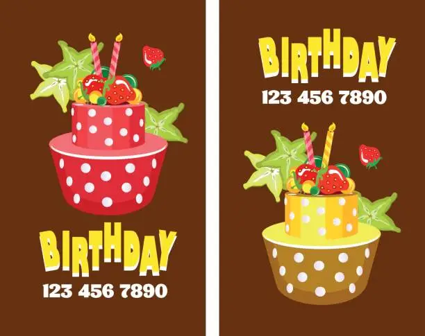 Vector illustration of cake business card