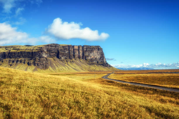 Scenic landscape with the famous ring road in Iceland