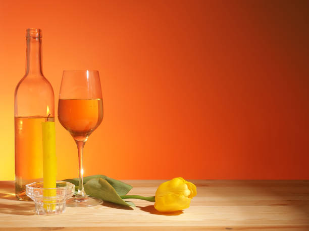Glass of White Wine on wooden backgraundGlass of White Wine on wooden backgraund