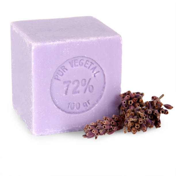 istock Natural lavender soap with lavender flowers 686578224