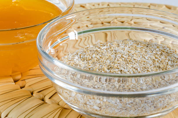 Oatmeal in spoon