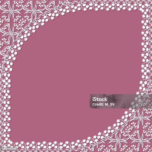 White Lace Pattern Frame White Lace Frame With Shadow Stock Illustration - Download Image Now ...