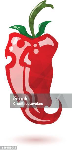 Glossy Red Pepper Stock Illustration - Download Image Now - Arts Culture and Entertainment, Bright, Cartoon