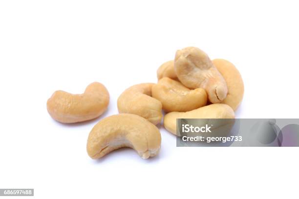 Roasted Salted Cashews Stock Photo - Download Image Now - Cashew, Closed, Cut Out