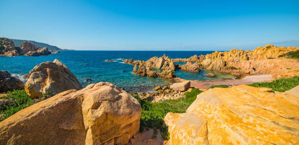 istock Yellow rocks in Costa Paradiso 686610428