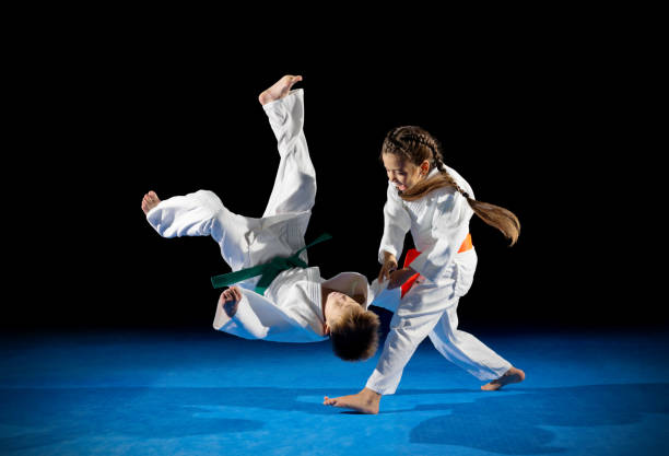 istock Little children martial arts fighters 686610728