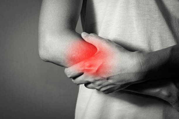 Woman suffer from arm pain.
