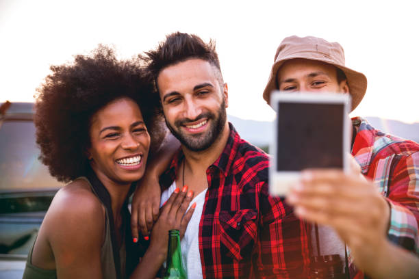 istock Instant shot during a road trip, friends having fun on holidays 686614586