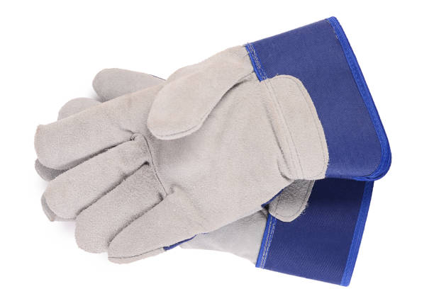 istock Working mens gloves on white background 686623542