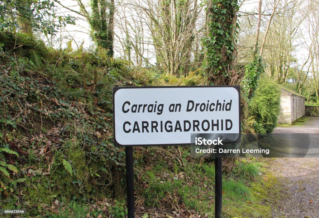 Town sign in Ireland "Carrigadrohid" Horizontal Stock Photo