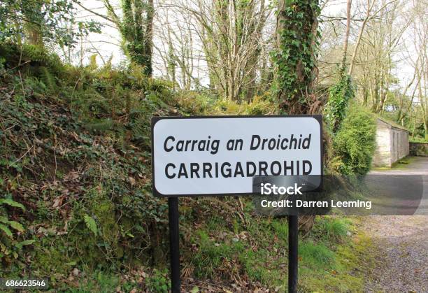 Town Sign In Ireland Carrigadrohid Stock Photo - Download Image Now - Horizontal, Ireland, No People