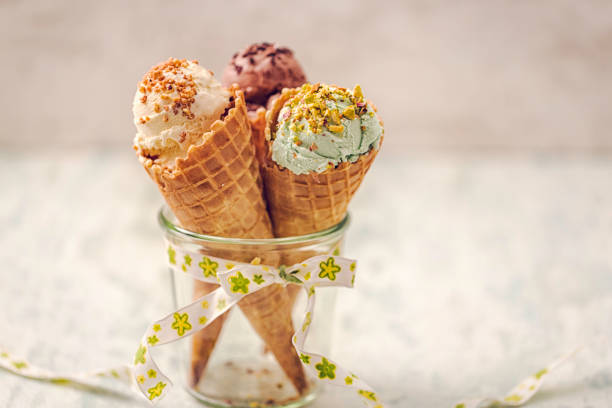 istock Vanilla, Chocolate and Pistachio Ice Cream 686623580