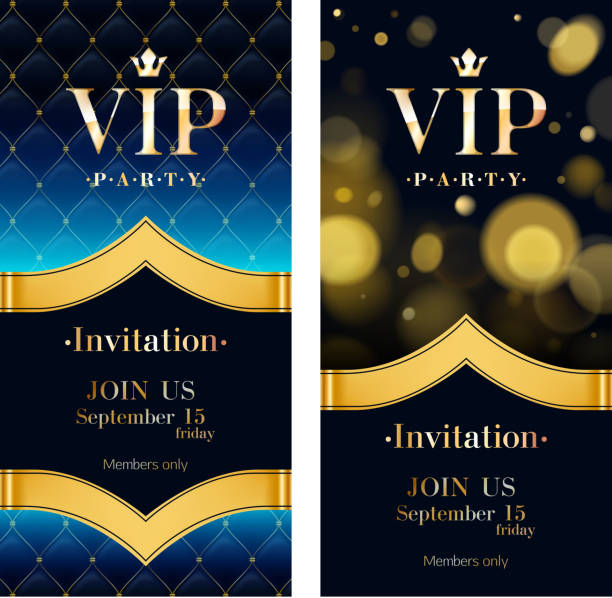 ilustrações, clipart, desenhos animados e ícones de convite vip conjunto de modelos de projeto de cartão prémio - celebrities turquoise colors paper