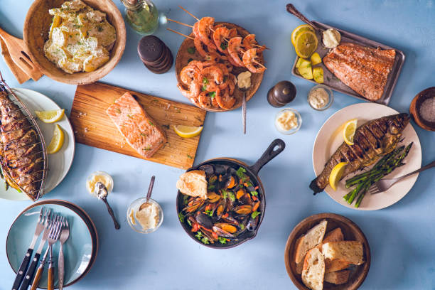 istock Variation of Fish and Seafood Barbecue 686623904