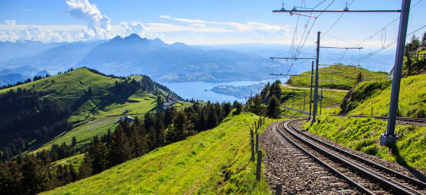 istock railway track down Rigi Kulm Station 686625186