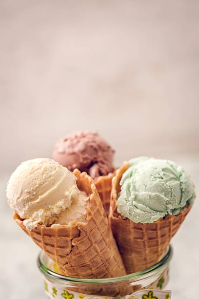 istock Vanilla, Chocolate and Pistachio Ice Cream 686626456