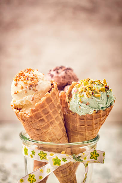 istock Vanilla, Chocolate and Pistachio Ice Cream 686626572