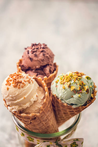 istock Vanilla, Chocolate and Pistachio Ice Cream 686626574