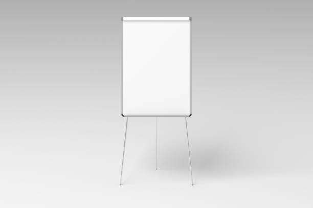 flip-chart em branco em pé - flipchart whiteboard easel chart - fotografias e filmes do acervo