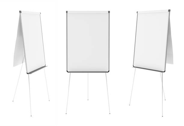 blank flip chart standing - flipchart whiteboard easel chart imagens e fotografias de stock