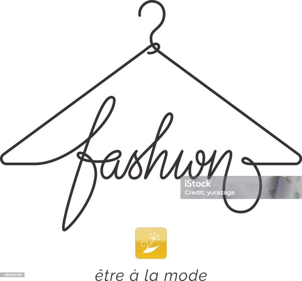 Creative fashion icon design Creative fashion icon design. Vector sign with lettering and hanger symbol. icontype calligraphy Coathanger stock vector