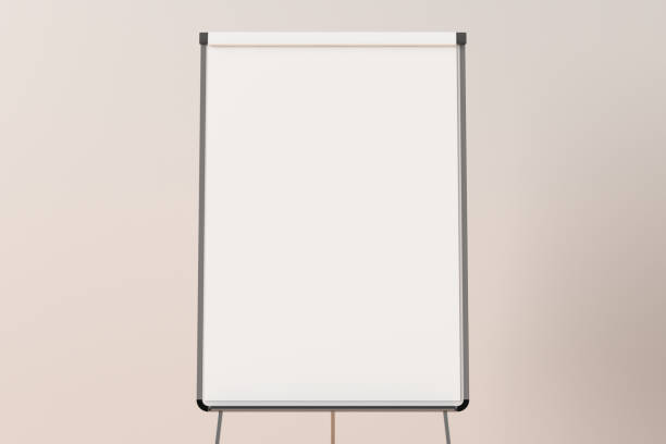 flip-chart em branco em pé - flipchart whiteboard easel chart - fotografias e filmes do acervo