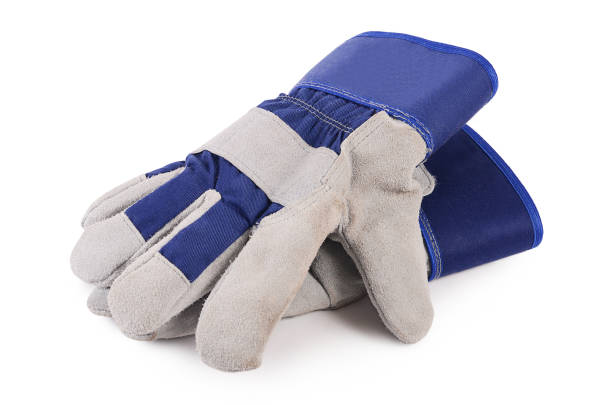 istock Working mens gloves on white background 686636460