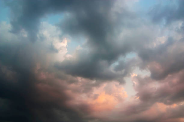 istock Beautiful Sunset with Storm Cloud and Blue Sky. 686636724