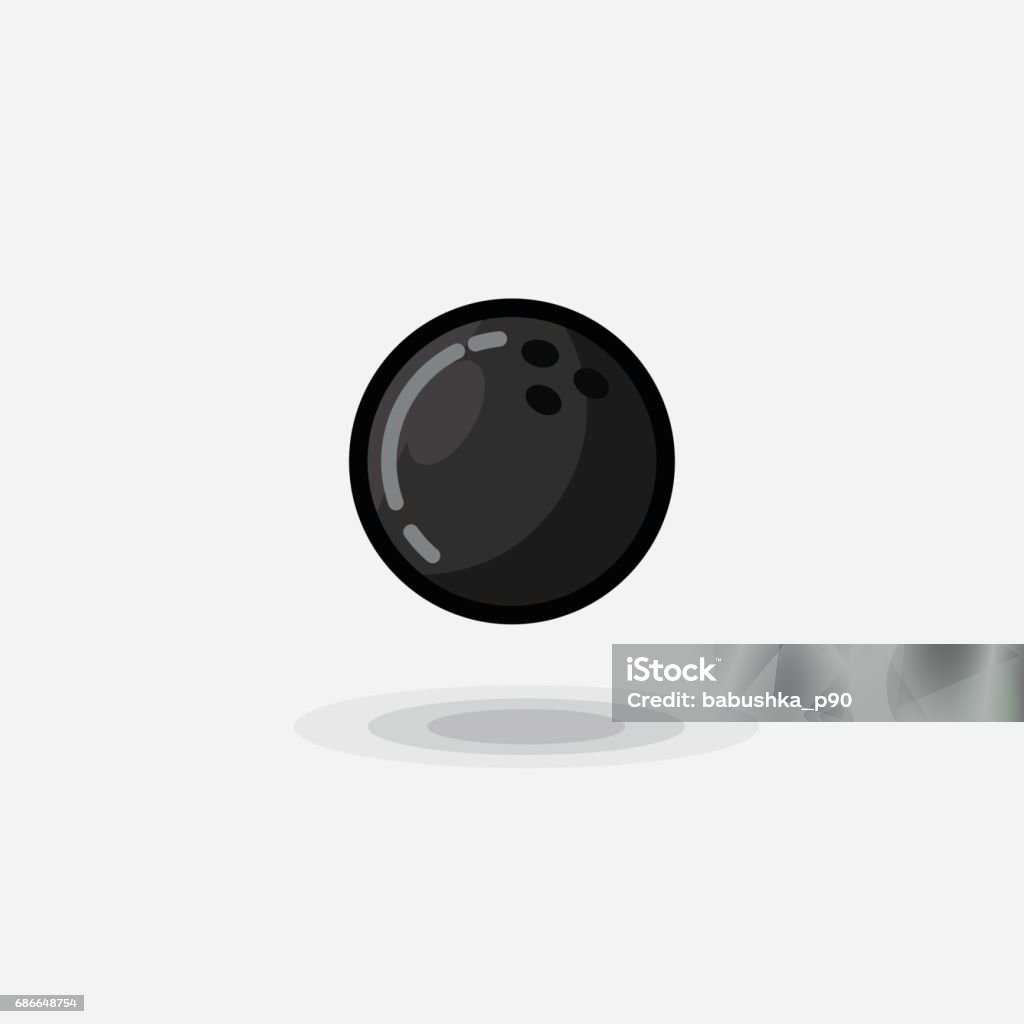 Vector Icon Ball Game Black Bowling Isolated On White Background Stock