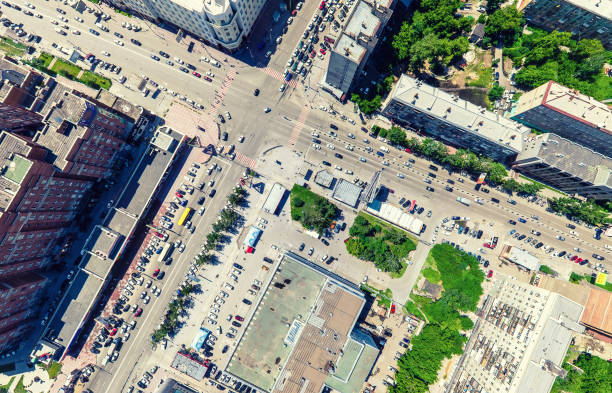 istock Aerial city view. Urban landscape. Copter shot. Panoramic image 686656846