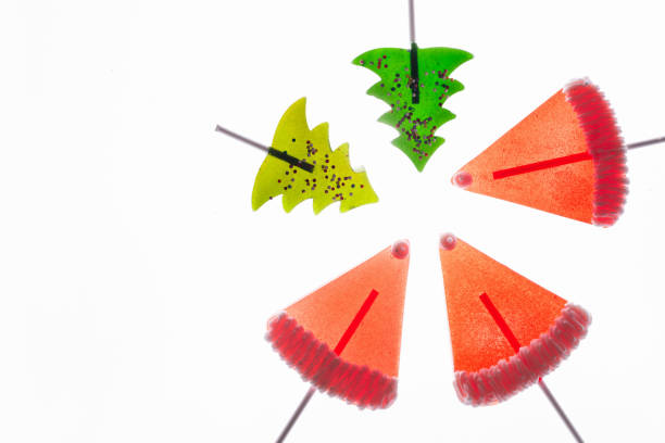 istock Christmas themed lollipops on white 686657102