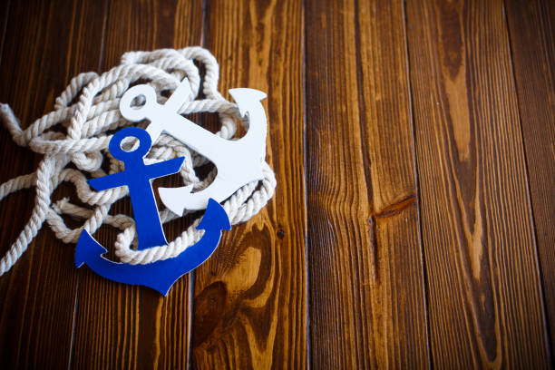 istock Wooden decorative anchor 686657538