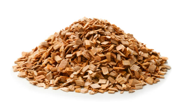 istock Wooden chips for smoking  isolated on white 686664084