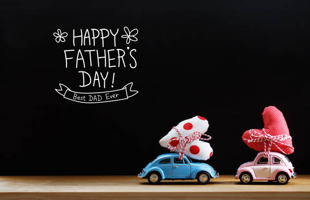 Fathers Day message with pink and blue cars