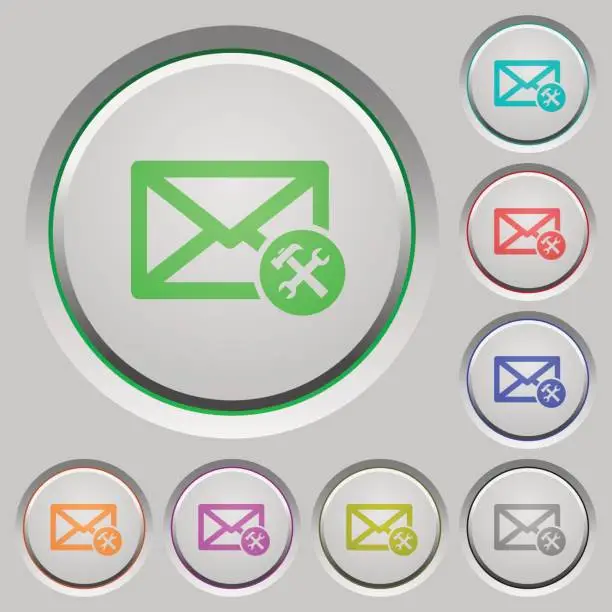 Vector illustration of Mail preferences push buttons