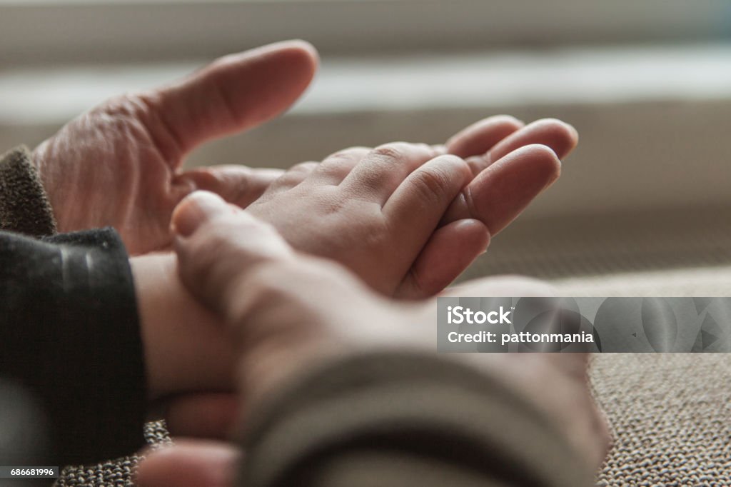 Grandfather and grandson Human Hand, Life Events, Sharing, Care, Family Family Stock Photo