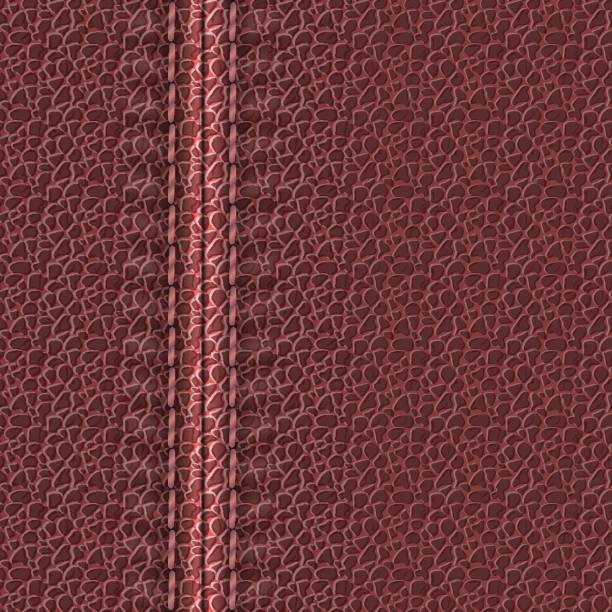 Leather with stitching Realistic leather texture with a seam. Maroon leather background with stitching. Vector illustration leather backgrounds textured suede stock illustrations