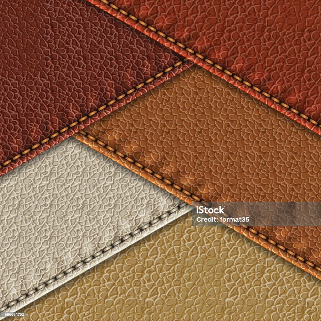Leather Sample Texture Leather Samples With Seams Stock Illustration - Download Image Now ...