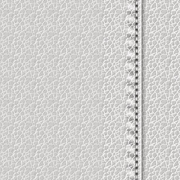 Leather with stitching Realistic leather texture with a seam. White leather background with stitching. Vector illustration leather backgrounds textured suede stock illustrations