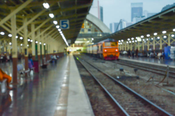 Blurred abstract background of train station