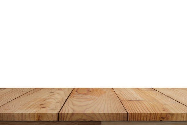 istock Wood Shelf Table isolated on white background 686689850