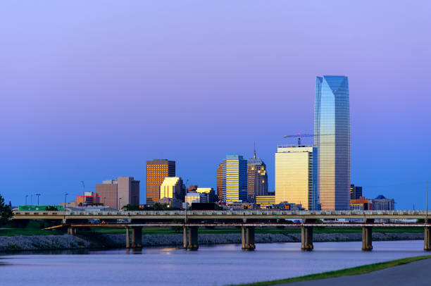 Downtown Oklahoma City Downtown OKC at sunset oklahoma city stock pictures, royalty-free photos & images